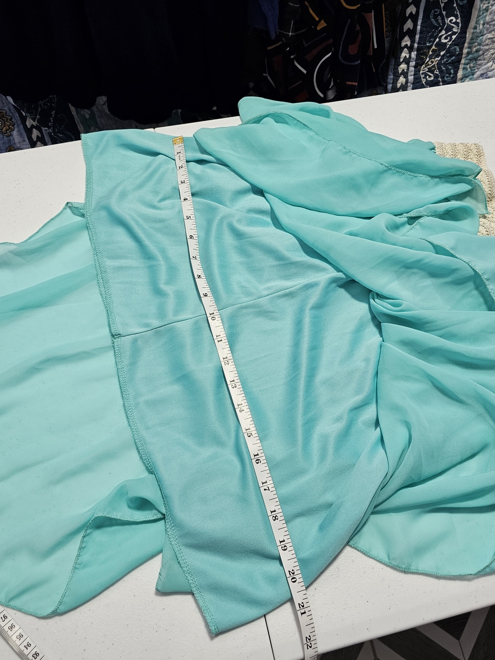 Women's Fairycore Handkerchief Hem Sheer Skirt Aqua with Cream Waistband  Rue21 - Picture 11 of 14